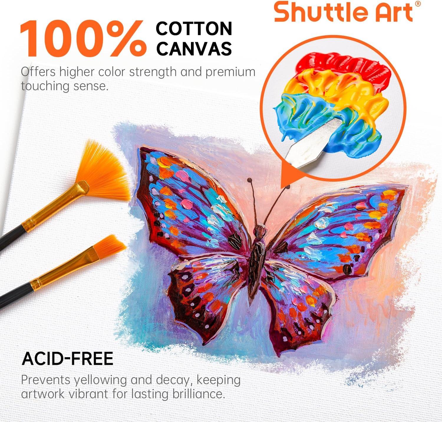 image:imageShuttle Art Canvas Panels and Acrylic Paint Bundle Art Painting Supplies Set for 18 Colors Acrylic Paint Bottles 240ml812oz amp 36 Pack Painting Canvas 5x7 8x10in