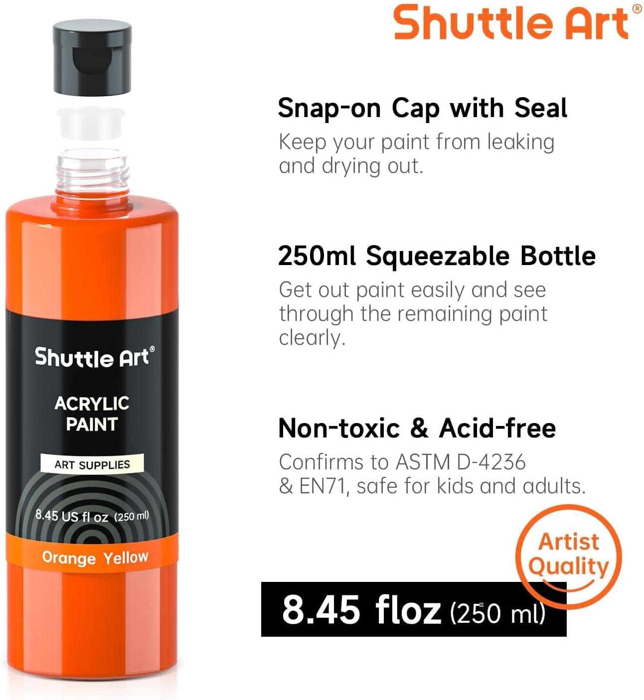 image:imageShuttle Art Canvas Panels and Acrylic Paint Bundle Art Painting Supplies Set for 18 Colors Acrylic Paint Bottles 240ml812oz amp 36 Pack Painting Canvas 5x7 8x10in