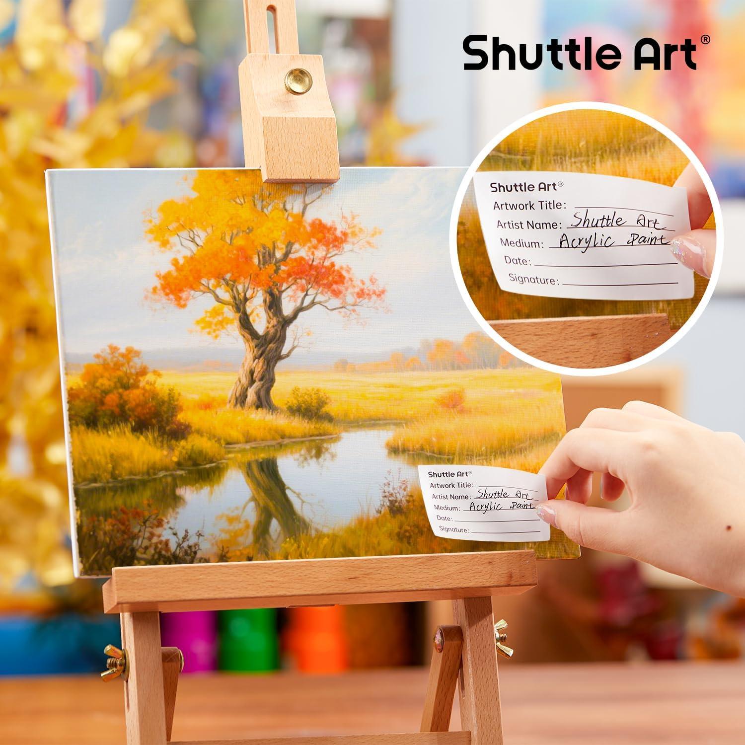 image:imageShuttle Art Canvas Panels and Acrylic Paint Bundle Art Painting Supplies Set for 18 Colors Acrylic Paint Bottles 240ml812oz amp 36 Pack Painting Canvas 5x7 8x10in