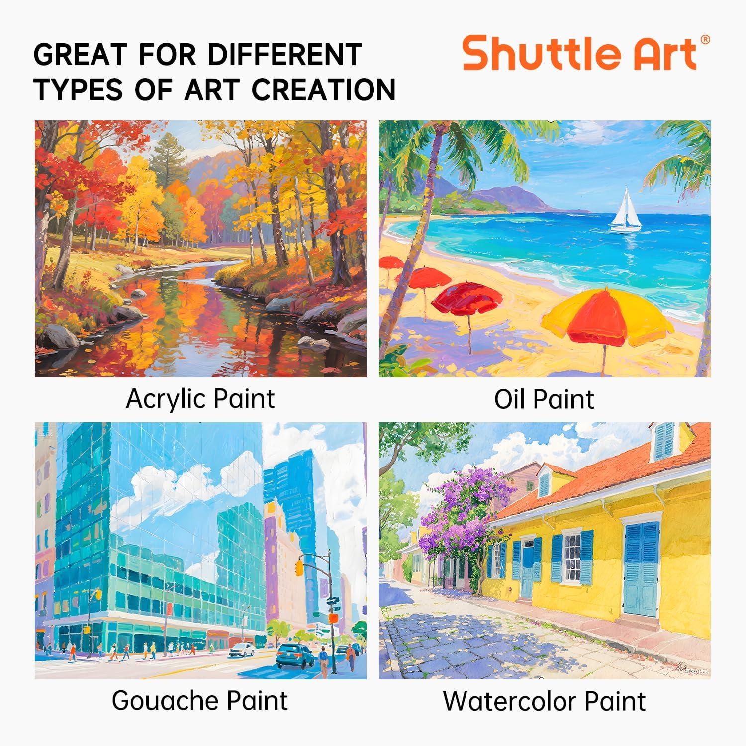 image:imageShuttle Art Canvas Panels and Acrylic Paint Bundle Art Painting Supplies Set for 50 Colors Acrylic Paint Bottles 60ml2oz amp 36 Pack Painting Canvas 5x7 8x10in