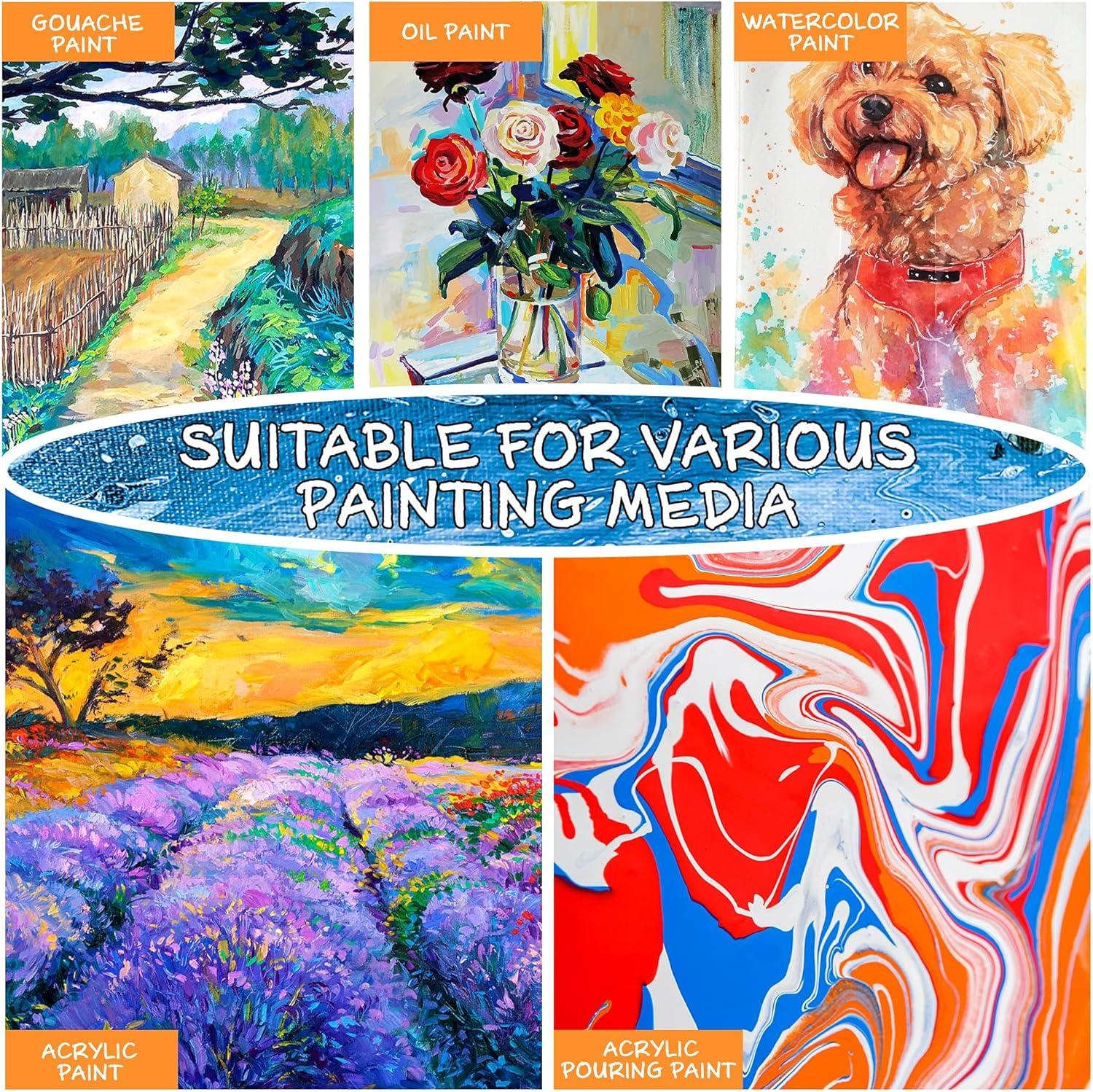 image:imageShuttle Art Canvases and Acrylic Paint Bundle Art Painting Supplies Set for 50 Colors Acrylic Paint Bottles 60ml2oz amp 34 Pack Painting Canvas 5x7 8x10 9x12 11x14