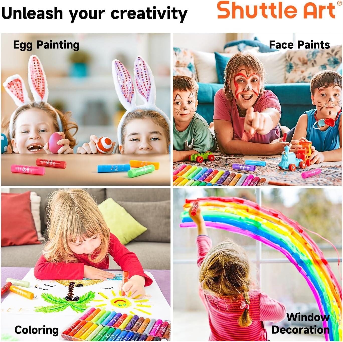 image:imageShuttle Art Dot Markers 14 Colors Bingo Daubers with 135 Unique Patterns Tempera Paint Sticks 30 Colors Solid Tempera Paint for Kids with 1 Drawing Pad