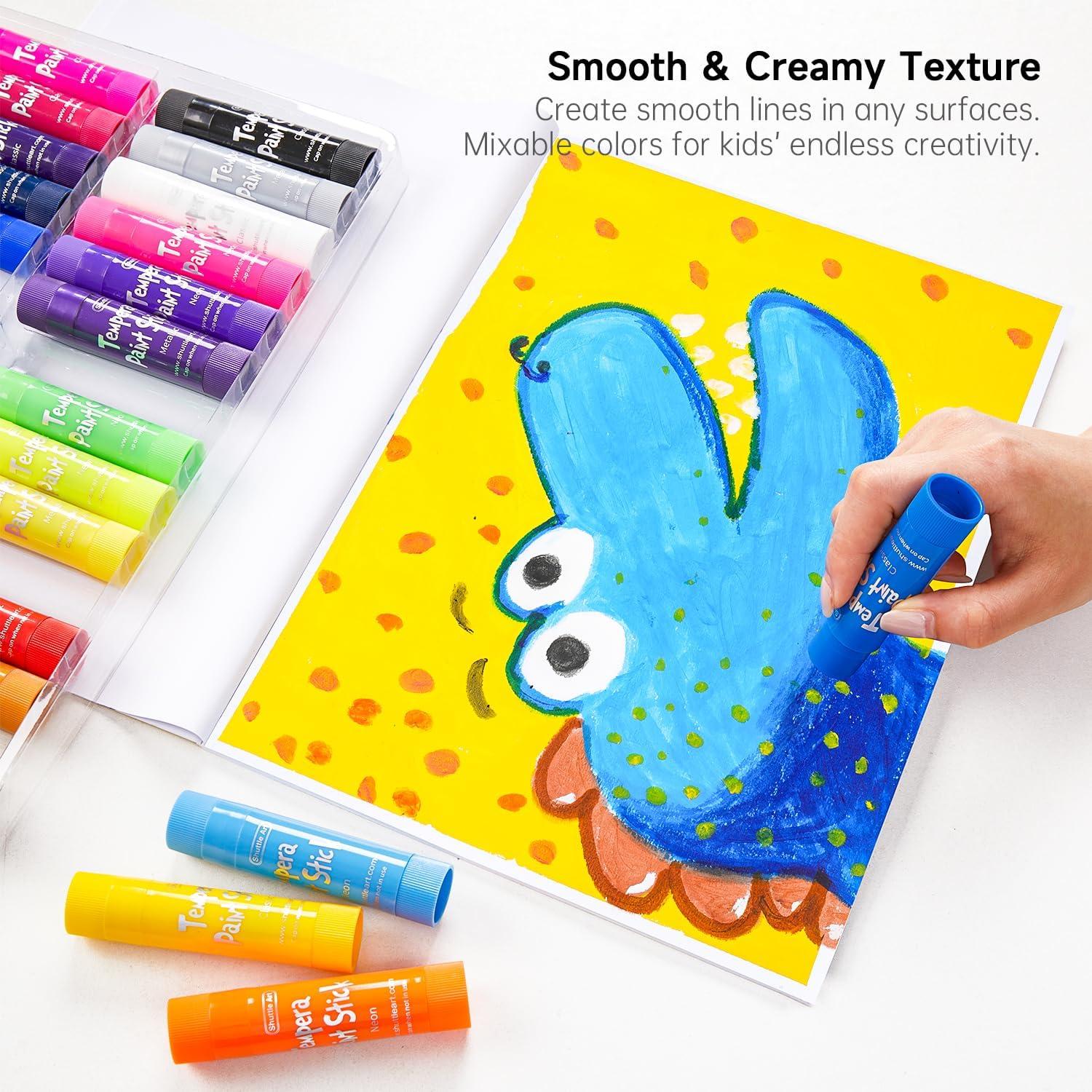 image:imageShuttle Art Dot Markers 14 Colors Bingo Daubers with 135 Unique Patterns Tempera Paint Sticks 30 Colors Solid Tempera Paint for Kids with 1 Drawing Pad