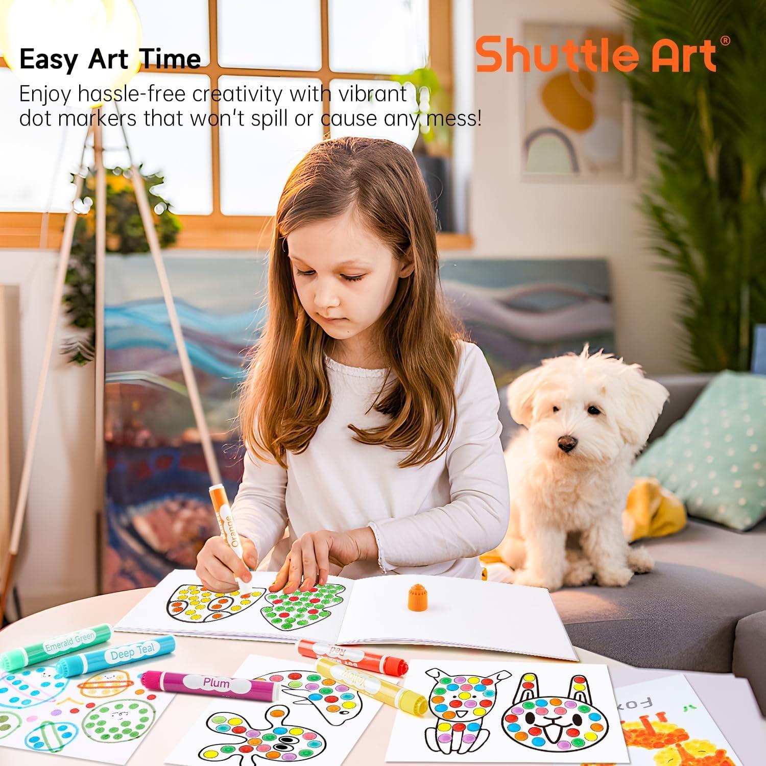 image:imageShuttle Art Dot Markers Bundle 20 Colors Washable Dot Markers 20 Pastel Colors Solid Tempera Paint Sticks