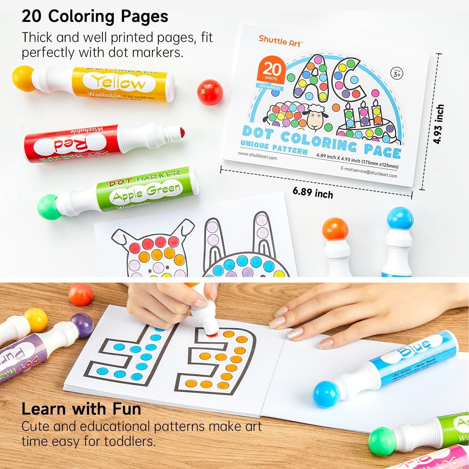image:imageShuttle Art Dot Markers Bundle Set of 10 Colors Dot Markers 33 Pack Finger Paint