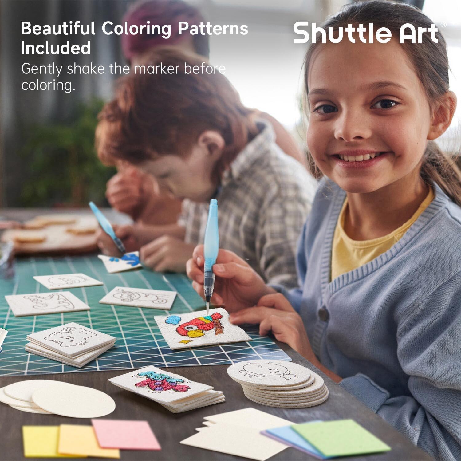 image:imageShuttle Art Magic Foam Texture Painting Set for 68pcs  25 Colors Dual Tip Acrylic Paint Markers Magical 3D Effect Texture Painting Kit