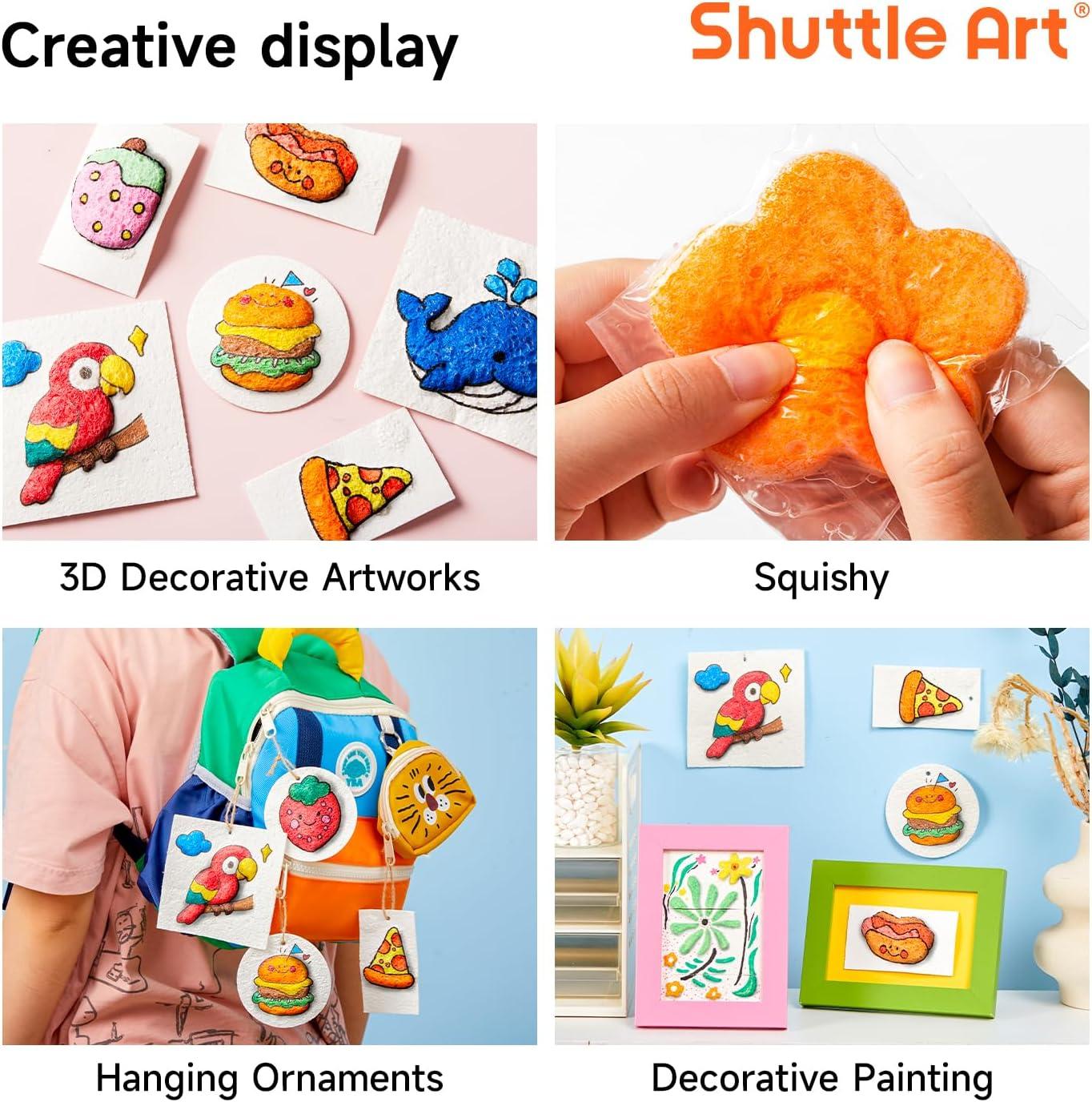 image:imageShuttle Art Magic Foam Texture Painting Set for 68pcs  25 Colors Dual Tip Acrylic Paint Markers Magical 3D Effect Texture Painting Kit
