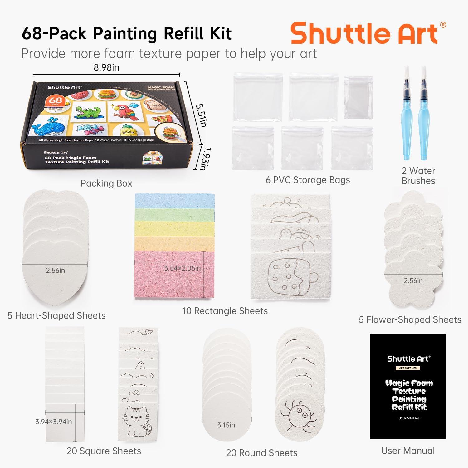 image:imageShuttle Art Magic Foam Texture Painting Set for 68pcs  25 Colors Dual Tip Acrylic Paint Markers Magical 3D Effect Texture Painting Kit