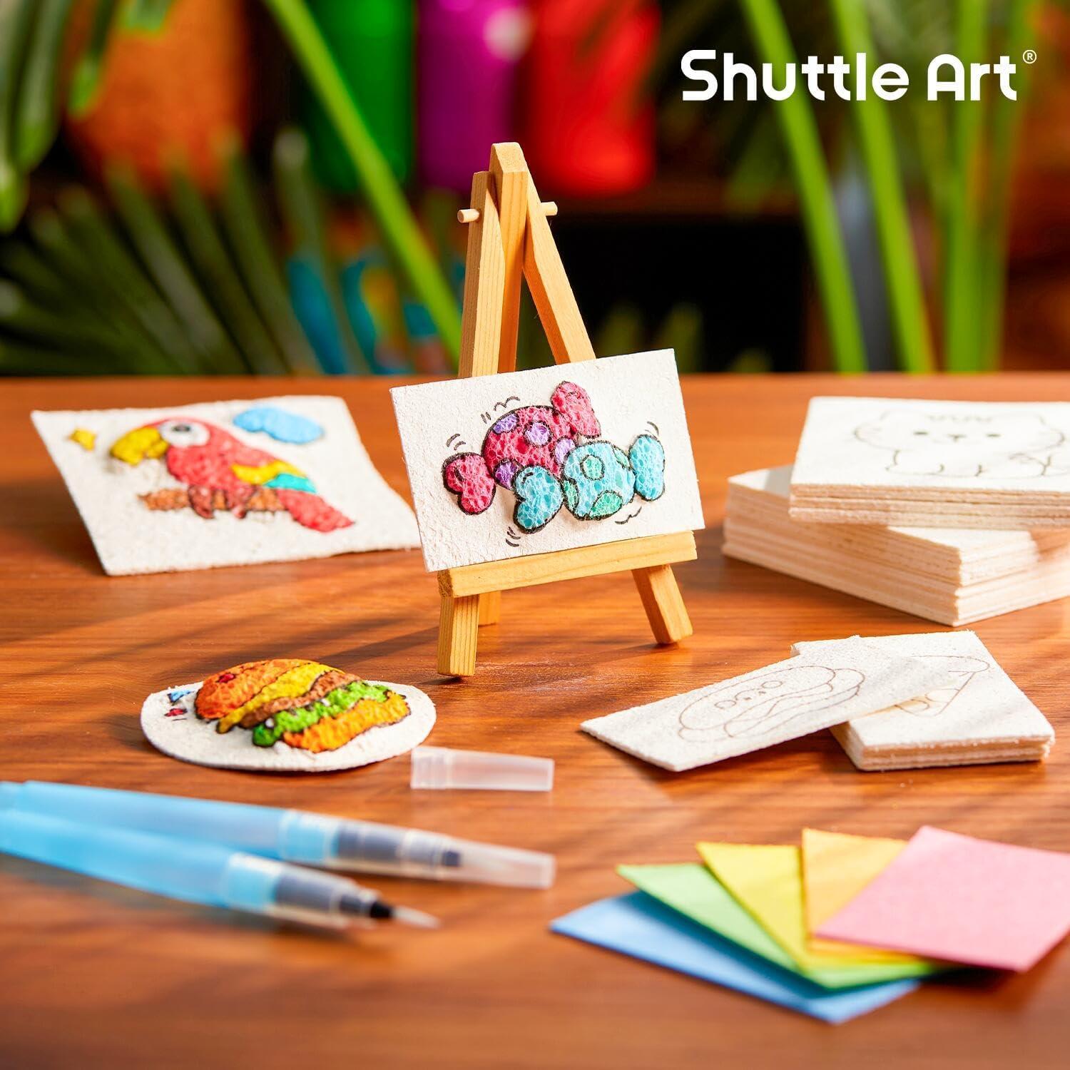 image:imageShuttle Art Magic Foam Texture Painting Set for 68pcs  25 Colors Dual Tip Acrylic Paint Markers Magical 3D Effect Texture Painting Kit