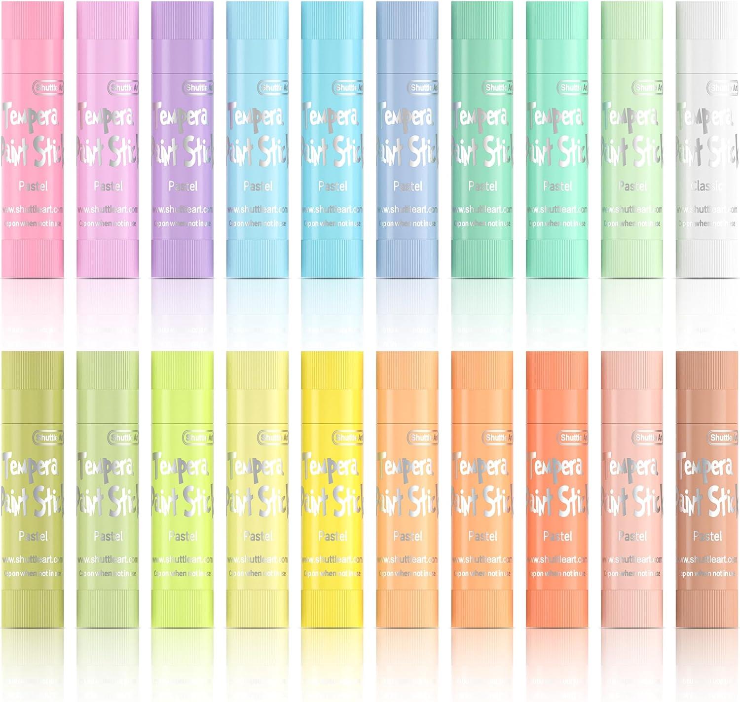 image:imageShuttle Art Paint Stick Bundle 20 Pastel Colors Tempera Paint Sticks 24 Colors Gel Crayons