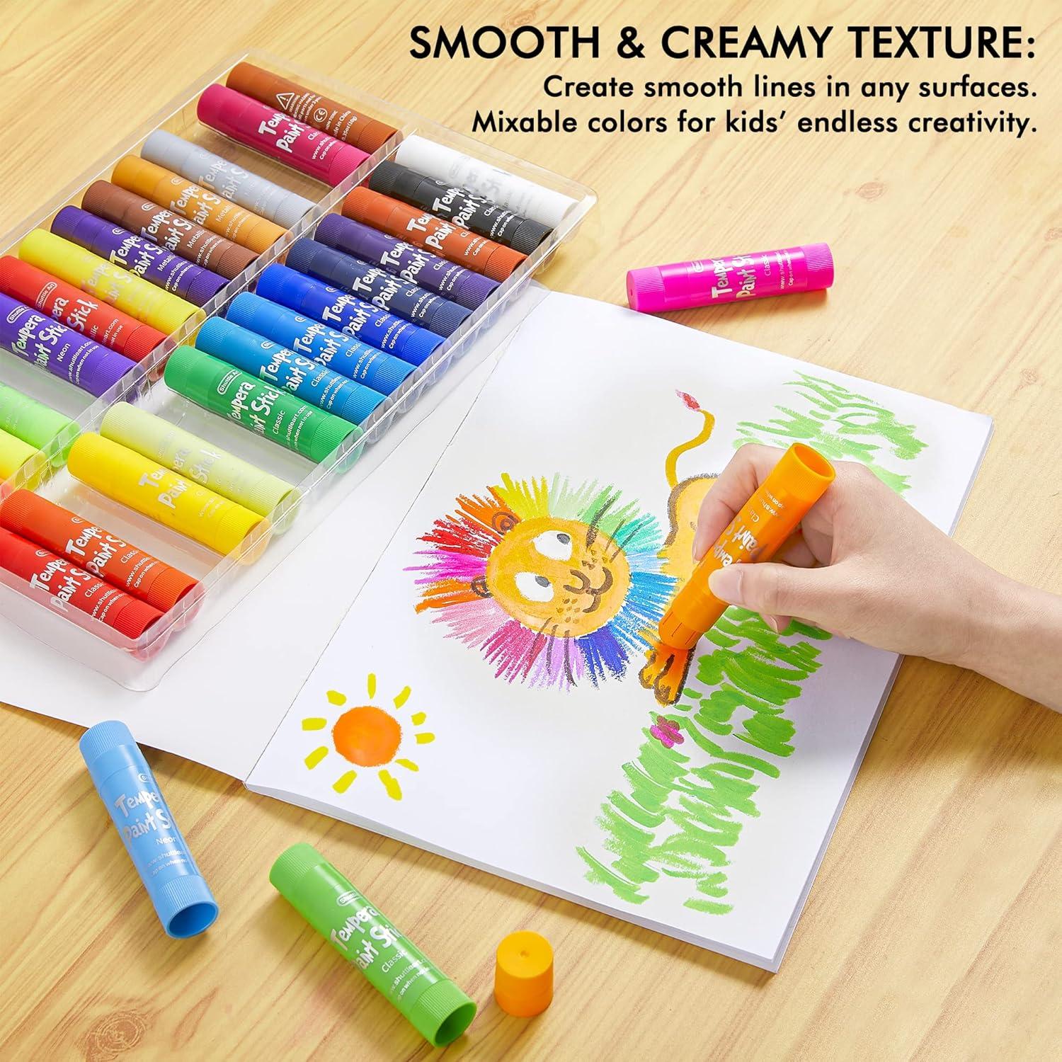 image:imageShuttle Art Tempera Paint Sticks Bundle Set of 30 Colors Tempera Paint Sticks 12 Colors Dot Markers