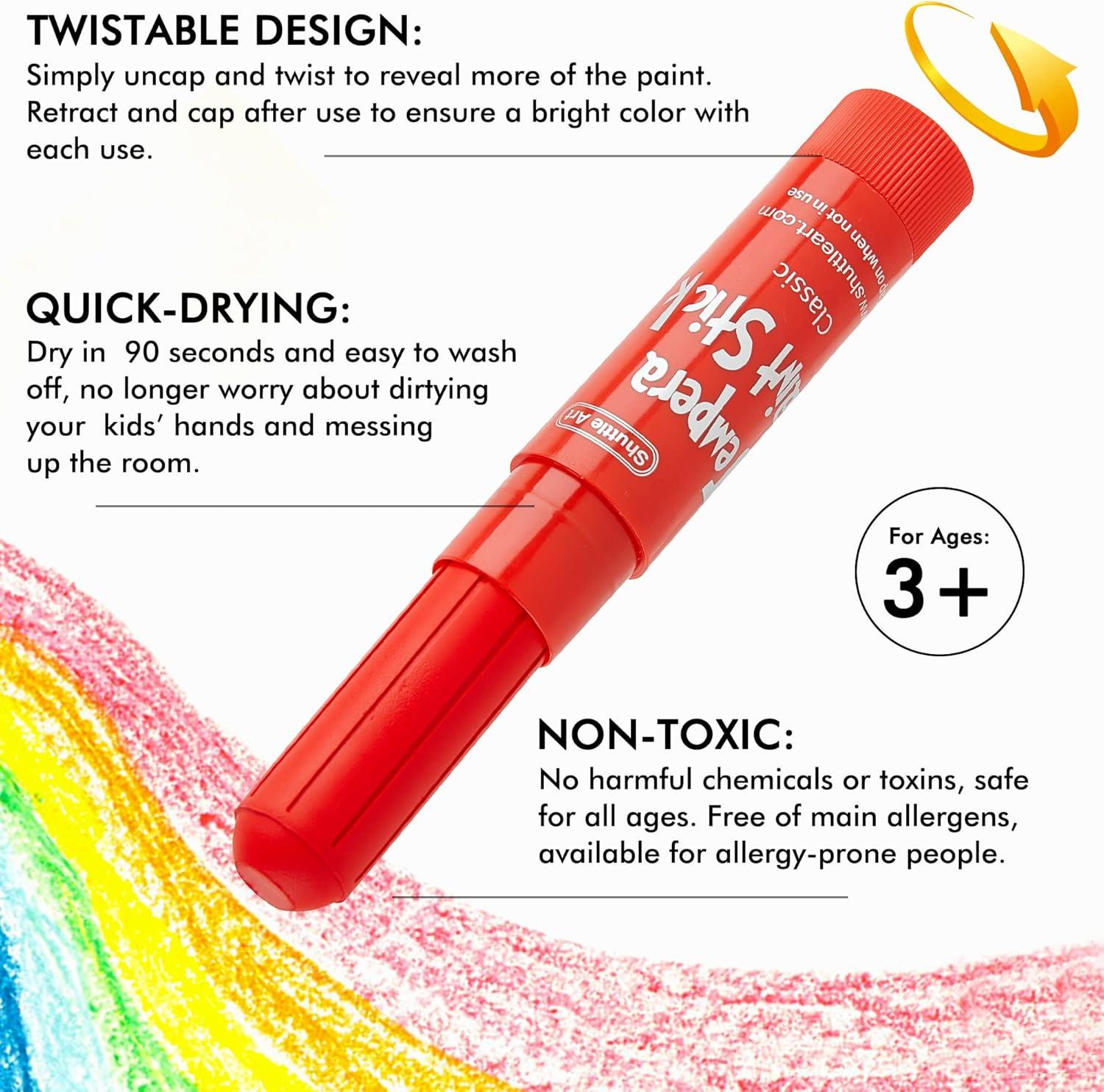 image:imageShuttle Art Tempera Paint Sticks Bundle Set of 30 Colors Tempera Paint Sticks 12 Colors Dot Markers