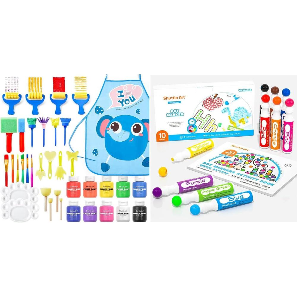 image:imageShuttle Art Dot Markers Bundle Set of 10 Colors Dot Markers 33 Pack Finger Paint