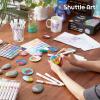 Shuttle Art 35 Colors Brush Tip Automatic Ink Control Acrylic Paint Markers, Acrylic Paint Pens for Rock Painting, Ceramic, Wood, Canvas, Glass, Stone, Fabric, Card Making, DIY & Art Supplies