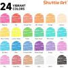Shuttle Art 576 Crayons Bulk Set Bundle – 576 Count 24 Boxes of 24 Assorted Colors + 24 Pack 16 Colors Watercolor Paint Set Bulk