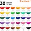 Shuttle Art Acrylic Paint Set and Wood Slices Kit Bundle, Set of 30 Colors Acrylic Paint Set with 3 paint brushes + 70 PCS Wood Slices Kit
