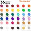 Shuttle Art Acrylic Paint and Paint Organizer Bundle, 36 Colors Acrylic Paint Set with 12 Paint Brushes (2oz/60ml) and 7-Layer Clear Storage Organizer