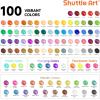Shuttle Art Acrylic Painting and Paint Organizer Bundle, 100 Colors Acrylic Paint Set (2oz/60ml) with 2 Sets of 12 Paint Brushes, 1 Art Sponge & Palette and 7-Layer Clear Paint Organizer