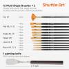 Shuttle Art Acrylic Painting and Paint Organizer Bundle, 100 Colors Acrylic Paint Set (2oz/60ml) with 2 Sets of 12 Paint Brushes, 1 Art Sponge & Palette and 7-Layer Clear Paint Organizer