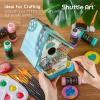Shuttle Art Acrylic Painting and Paint Organizer Bundle, 54 Colors Acrylic Paint Set with 12 Paint Brushes (2oz/60ml) and 7-Layer Clear Storage Organizer