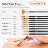 Shuttle Art Acrylic Painting and Paint Organizer Bundle, 60 Colors Acrylic Paint Set with Extra White, Black & 12 Brushes (2oz/60ml) and 7-Layer Clear Paint Organizer
