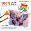 Shuttle Art Canvas Panels and Acrylic Paint Bundle, Art Painting Supplies Set for 18 Colors Acrylic Paint Bottles (240ml/8.12oz) & 36 Pack Painting Canvas (5×7, 8x10in)