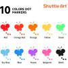 Shuttle Art Dot Markers, 10 Colors Washable Markers Tempera Paint Sticks, 20 Pastel Colors