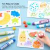 Shuttle Art Dot Markers, 14 Colors Bingo Daubers with 20 Unique Patterns + Tempera Paint Sticks, 30 Colors Solid Tempera Paint for Kids with 1 Drawing Pad