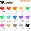 Shuttle Art Dot Markers, 15 Colors Washable Markers Tempera Paint Sticks, 20 Pastel Colors