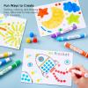 Shuttle Art Dot Markers Bundle – 20 Colors Washable Dot Markers + 20 Pastel Colors Solid Tempera Paint Sticks