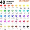 Shuttle Art Dot Markers Bundle – 40 Colors Washable Dot Markers + 40 Colors Solid Tempera Paint Sticks