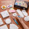 Shuttle Art Magic Foam Texture Painting Set for 68pcs + 25 Colors Dual Tip Acrylic Paint Markers, Magical 3D Effect Texture Painting Kit