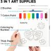 Shuttle Art Paint with Water Coloring Book Bundle: 4 Themes – Animals, Sea World, Princess, & Dinosaurs with Included Brushes and Paint Set