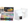 Shuttle Art Canvases and Acrylic Paint Bundle, Art Painting Supplies Set for 50 Colors Acrylic Paint Bottles (60ml/2oz) & 34 Pack Painting Canvas (5×7”, 8×10”, 9×12”, 11×14”)