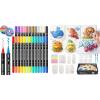 Shuttle Art Magic Foam Texture Painting Set for 68pcs + 25 Colors Dual Tip Acrylic Paint Markers, Magical 3D Effect Texture Painting Kit