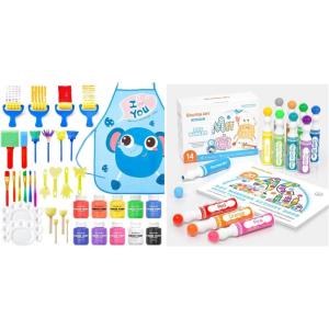 Shuttle Art 33 Pack Non Toxic Kids Painting Set with 10 Colors Dot Markers, 14 Colors Bingo Daubers with 20 Unique Patterns