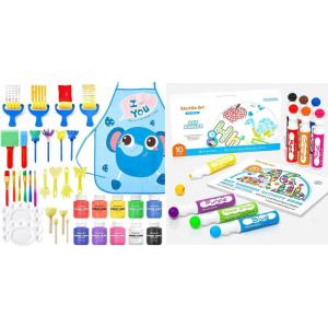 Shuttle Art Dot Markers Bundle, Set of 10 Colors Dot Markers + 33 Pack Finger Paint