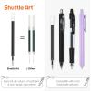 Shuttle Art School & Work Supplies Bundle, 11 Pack Pastel Shifting Gel Ink Pens in black ink, 0.5mm Tip + 30 Pack Black Retractable Gel Pen Refills 0.7mm Fine Point for Writing Journaling Taking Notes