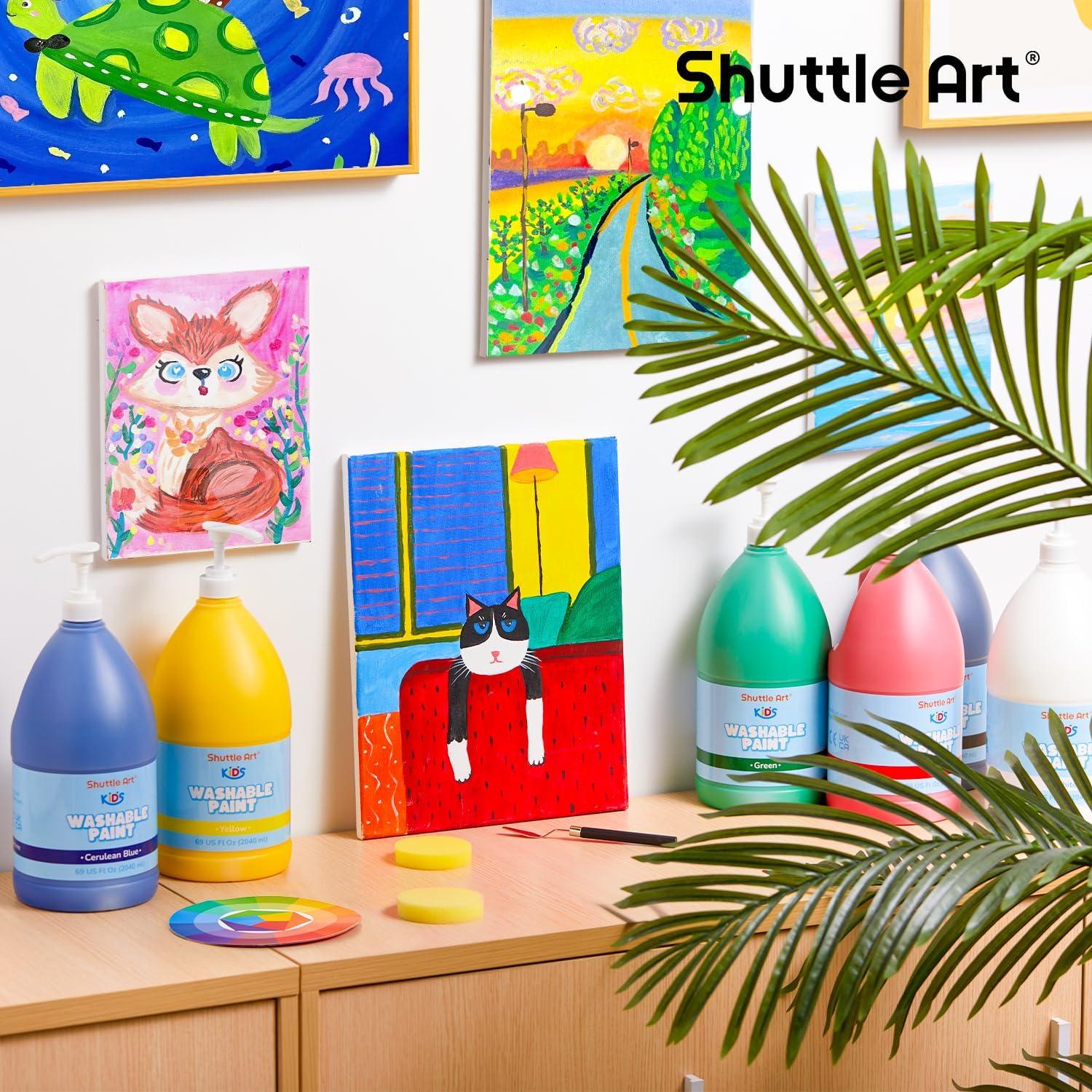 image:imageShuttle Art 14 Colors Washable Paint for Kids 16 oz Bulk Tempera Paint with Pump NonToxic Kids Washable Paint for Art and Crafts Home amp School Must Haves6 Colors