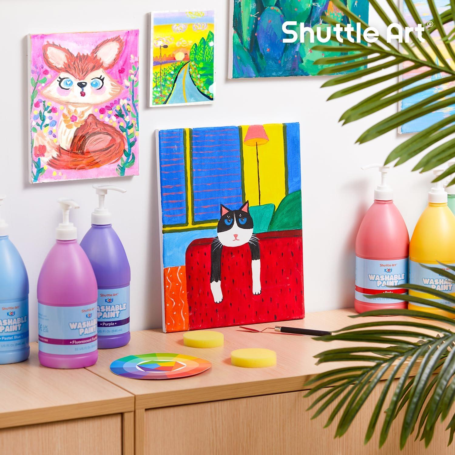 image:imageShuttle Art 20 Colors Washable Paint for Kids 845 oz Bulk Tempera Paint NonToxic Kids Washable Paint for Art and Crafts School amp Home Must Haves15 Colors