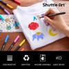 Shuttle Art 36 Colors Fabric Markers, Permanent Shirt Markers for Clothes Sneakers Jeans with 11 Stencils 1 Fabric Sheet, Fabric Pens for Kids Adult Painting Writing (Pack of 2)