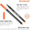 Shuttle Art 36 Colors Fabric Markers, Permanent Shirt Markers for Clothes Sneakers Jeans with 11 Stencils 1 Fabric Sheet, Fabric Pens for Kids Adult Painting Writing (Pack of 2)