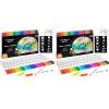Shuttle Art 28 Colors Fabric Markers, Shirt Permanent Markers for Clothes Sneakers Jeans with 11 Stencils 1 Fabric Sheet, Fabric Pens for Kids Adult Painting Writing (Pack of 2)
