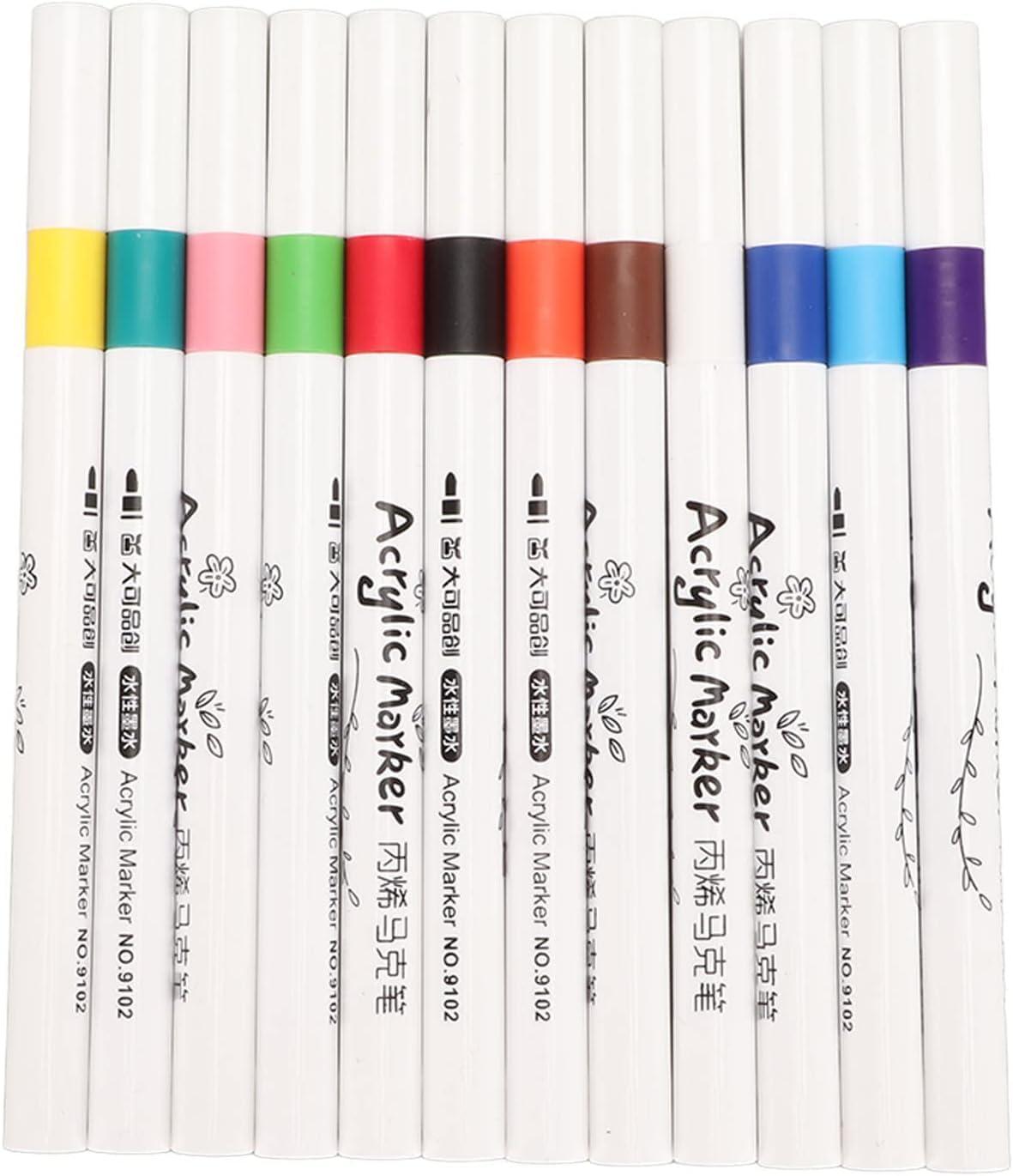 image:imageSHUTTLE ART 12pcs Acrylic Marker Pens DIY Craft Making Supplies Large Capacity Paint Marker For Rock Painting Ceramic Wood Canvas Plastic Glass Card Making DIY Crafts Art Supplies12pcs Acrylic Marker Pens