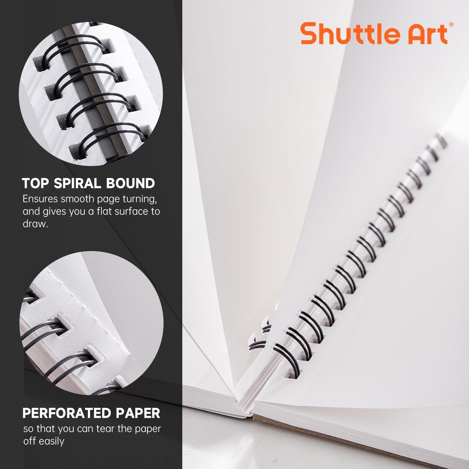 image:imageShuttle Art Marker Pad 89x83 Portable Sketchbook 40 Sheets Marker Drawing Paper 110LB180GSM Smooth Surface Bleedproof Art Paper SpiralBound Great for Beginners to Draw Paint amp Sketch12x9 inch
