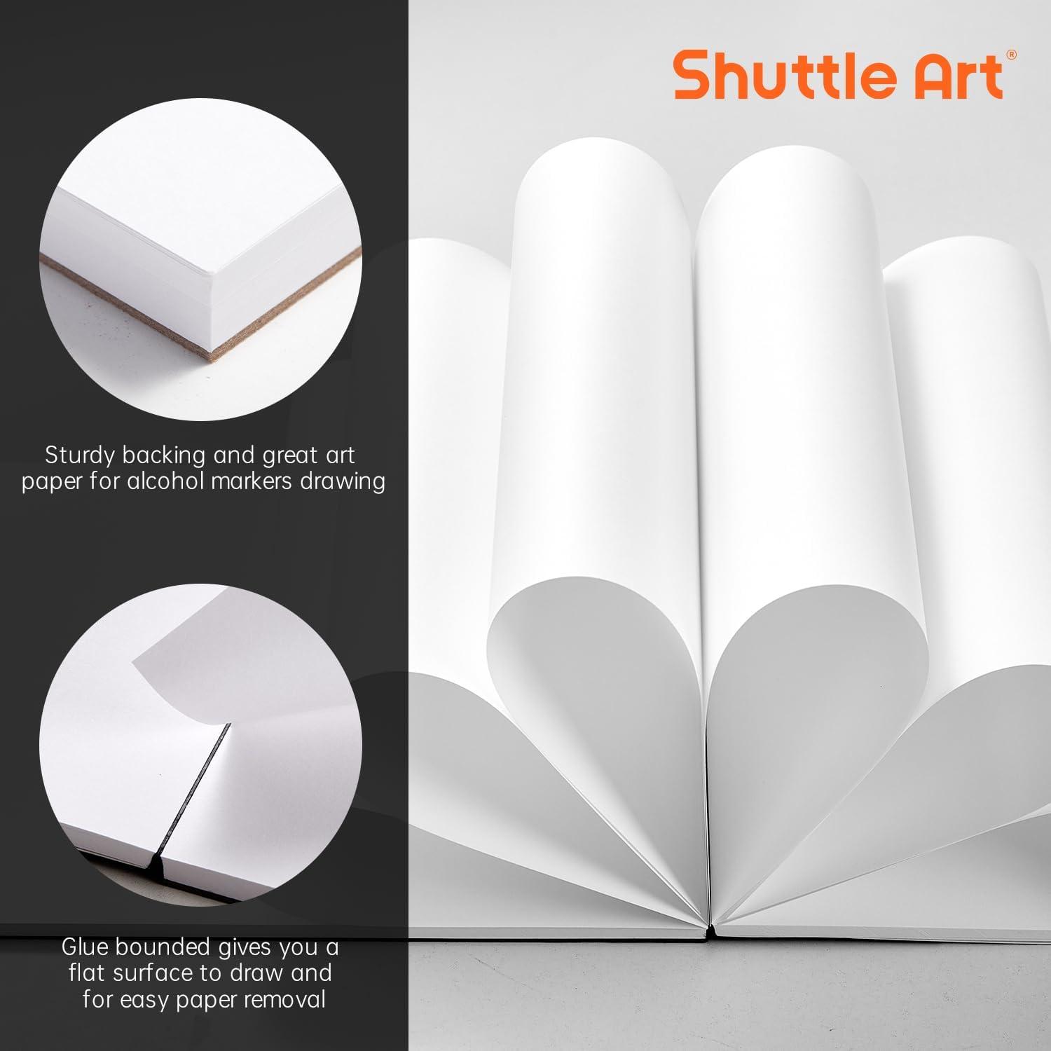 image:imageShuttle Art Marker Pad 89x83 Portable Sketchbook 40 Sheets Marker Drawing Paper 110LB180GSM Smooth Surface Bleedproof Art Paper SpiralBound Great for Beginners to Draw Paint amp Sketch1169x827 inch