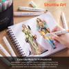Shuttle Art Marker Pad, 8.9”x8.3” Portable Sketchbook, 40 Sheets Marker Drawing Paper, 110LB/180GSM Smooth Surface Bleedproof Art Paper, Spiral-Bound, Great for Beginners to Draw, Paint & Sketch(8.3×8.9 inch)
