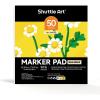 Shuttle Art Marker Pad, 8.9”x8.3” Portable Sketchbook, 40 Sheets Marker Drawing Paper, 110LB/180GSM Smooth Surface Bleedproof Art Paper, Spiral-Bound, Great for Beginners to Draw, Paint & Sketch(8.3×7.67 inch)