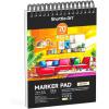 Shuttle Art Marker Pad, 8.9”x8.3” Portable Sketchbook, 40 Sheets Marker Drawing Paper, 110LB/180GSM Smooth Surface Bleedproof Art Paper, Spiral-Bound, Great for Beginners to Draw, Paint & Sketch(12×9 inch)