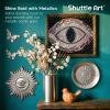Shuttle Art Metallic Pearl White Acrylic Paint, 8.45 oz (250 ml) Pearlescent Acrylic Paint With Brush, Non Toxic, Non Fading Shimmer White Paint for Crafts, Metal, Wood, Clay, Ceramic, Canvas, Furniture(Silver)